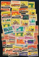 Kb. 80-100 db vegyes szocreál gyufacímke, közte sok Csepel Művek motoros, teherautós