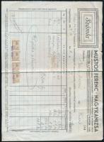 1944 Nagykanizsa, Mustos Ferenc Papírárú-, Szivarkapapír és Hüvely Nagykereskedés fejléces számla