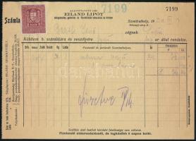 1930 Szombathely, Eiland Lipót déligyümölcs, gyümölcs és főzelékfélék behozatala és kivitele fejléces számla