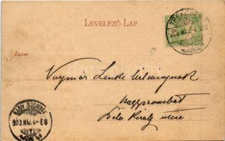 1903 Trencsén, Trencín; vár a vasúttal. Gansel Lipót 249. / castle with railway tracks. Art Nouveau,...