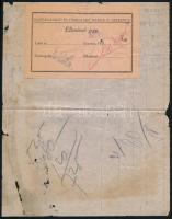 1931 Szerencs, Magyar Kakaó és Csokoládégyár R.T. Súlyjegyzék és Ellenőrző-jegy ragaszték