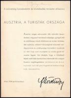 1934 Ausztria, a turisták országa. Magyar nyelvű, gazdag képanyaggal illusztrált idegenforgalmi isme...