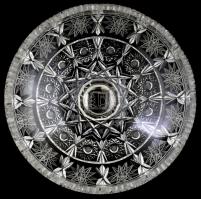 Kristály kínáló asztalközép d: 20 cm HIbátlan