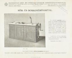 cca 1930 2 féle Sör- Borkimérő asztalt bemutató ábra / leírás - Egyesült Gép- és Fémárugyárak R.T. ,...