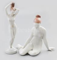 2 db Aquincum akt figura. Kézzel festett, jelzett, hibátlan 17, 22 cm