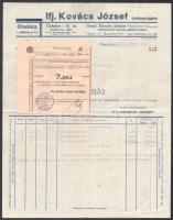 1941 ifj. Kovács József cirokseprűgyára, Orosháza fejléces számla