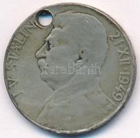 Csehszlovákia 1949. 100K Ag Sztálin T:F ly. Czechoslovakia 1949. 100 Korun Ag Stalin C:F hole Krause KM#30