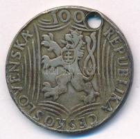 Csehszlovákia 1949. 100K Ag "Sztálin" T:F ly. Czechoslovakia 1949. 100 Korun Ag "Stal...