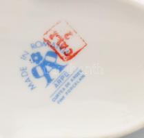 Román porcelán ló, kézzel festett, jelzett, hibátlan, 14×14,5 cm