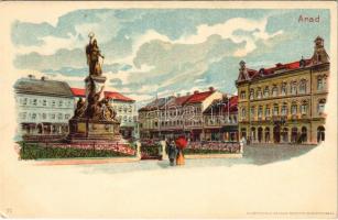 Arad, Vértanú szobor / martyrs statue. Kunstanstalt Kosmos Art Nouveau, litho s: Geiger R. (EK)