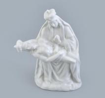 Hollóházi fájdalmas Szűzanya. Fehér mázas, jelzett, hibátlan 15 cm