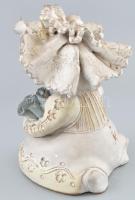 Kovács Éva (1938-): Tulipános lány. Mázas kerámia. Jelzett. minimális csorbákkal. m: 22 cm