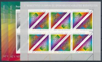 1995 Olympiafila összeállítás benne kisív, fekete nyomatok sorszámmal és nélküle, bélyegfüzet a borí...
