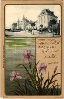 1905 Temesvár, Timisoara; pályaudvar, vasútállomás. Káldor Zs. és társa kiadása / railway station. Art Nouveau litho (EK)