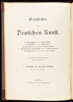 Bode, Dr. Wilhelm von: Geschichte der Deutschen Plastik. Geschichte der Deutschen Kunst II. Berlin, 1885. G. Grotesche Verlagsbuchhandlung. Félbőr-kötés, kissé sérült, kopott gerinccel, belül nagyrészt jó állapotban. Tulajdonosi névbejegyzéssel.