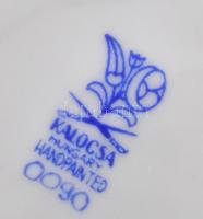 Kalocsai porcelán hat személyes mokkás készlet. Kézzel festett, jelzett, hibátlan díszdobozban