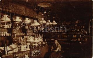 1907 Nagyősz, Nagy Ősz, Triebswetter, Tomnatic; üzlet belső, Pekarek-féle tea reklám / shop interior, tea advertisement. photo (fl)