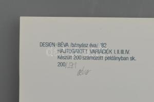 Bányász Éva (1956): Hajtogatott variációk. Papír. Jelzett. Számozott: 200/171. 14,5x21 cm. Borítékba...