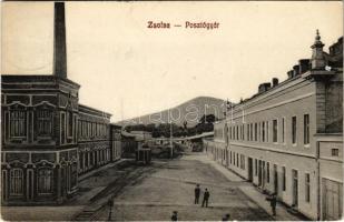 1911 Zsolna, Sillein, Zilina; Posztógyár. Lövy Fülöp kiadása / cloth factory + &quot;ODERBERG-BUDAPEST 37&quot; vasúti mozgóposta (EK)