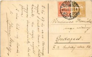 1915 Liptószentmiklós, Liptovsky Mikulas; Vág híd, tutajosok faszállításhoz készülődnek / Váh river ...