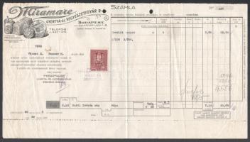 1930 Bp. VIII., Fliramare Gyertya- és Vegyészeti Gyár Rt. fejléces számla