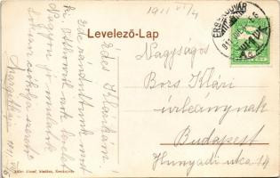 1911 Érsekújvár, Nové Zámky; Híd a Nyitra folyón. Adler József kiadása / bridge on Nitra river (EB)