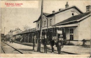 1912 Csap, Cop, Chop; vasútállomás / railway station (ázott / wet damage)