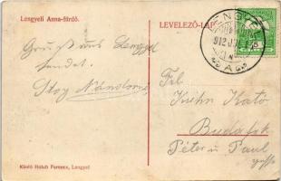 1912 Lengyel, Anna-fürdő vendéglő kertje, étterem. Holub Ferencz kiadása (EK)