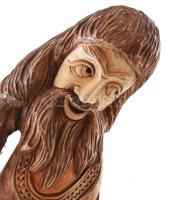 Szakállas király. Faragott fa szobor, jelzés nélkül 67 cm