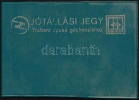 1978 Trabant 601 gépkocsi jóátállási jegye