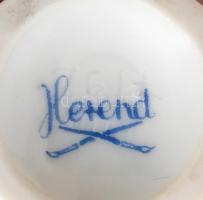 Herend virágmintás fogpiszkálótartó, kézzel festett, másodosztályú jelzéssel, hibátlan, m: 6,5 cm