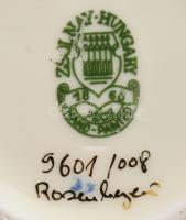 Zsolnay liliommintás porcelán váza, kézzel festett, jelzett, hibátlan, m: 26 cm