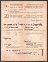 1937 Meinl Gyula Rt. Háztartásgazdasági Tanácsadója, étrend 1937. június hónapra, receptekkel