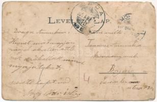 1907 Mohács, Dunai átkelés, Mohács-Margita Sziget komp, dunai úszó hajómalom a háttérben. Weiser Mik...