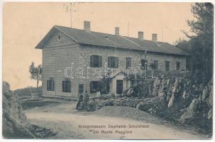 1909 Ucka, Monte Maggiore; Kronprinzessin Stephanie (Stefanie) Schutzhaus / Dom Stefanije / chalet, tourist house (EB) + "ZÓLYOM-BRÉZÓ-ZÓLYOM 98. SZ." vasúti mozgóposta