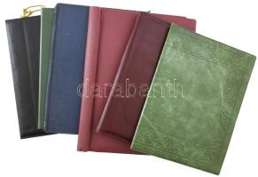 Irattartók, mappák, borítók, össz. 6 db, vászon/műbőr, vegyes állapotban, 30,5x22 cm és 36x27 cm között