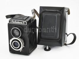Lubitel 2 T-22 4,5/75 fényképezőgép, tokkal, szép állapotban