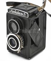 Lubitel 2 T-22 4,5/75 fényképezőgép, tokkal, szép állapotban