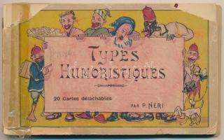 Types Humoristiques - 20 Cartes détachables par P. Néri / Humoros francia karikatúra képeslap füzet ...