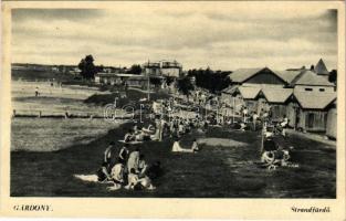 1941 Gárdony, strandfürdő a Velencei tónál. Wurm fényképész felvétele (EK)