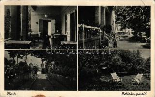 1942 Dömös, Melizán penzió fedett terasza és kertje (kis szakadás / small tear)