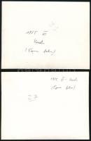 1955 Kecel, katonák a terepen, 2 db fotó, a hátoldalon feliratozva, 12x9 cm