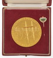 Csehszlovákia / Szlovákia DN "Kelet-Szlovákiai erőművek - Kassa" aranyozott bronz emlékérem műgyantás fém kitűzővel, tokban (60mm, kitűző:13x14mm) T:UNC,AU Czechoslovakia / Slovakia ND "Eastern Slovakian Power Plants - Kosice" gilt bronze commemorative medallion with synthetic resin metal pin, in case (60mm, pin:13x14mm) T:UNC,AU