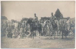 Első világháborús osztrák-magyar katonai tábor lovaskatonákkal / WWI Austro-Hungarian K.u.k. military camp with cavalrymen. photo