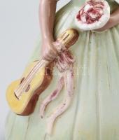 Déryné. Iparművészeti mázas kerámia figura, jelzés nélkül, szájánál mázhibával, m: 25 cm