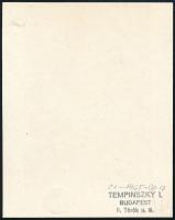 Légrády Sándor (1906-1987) után, Tempinski metszése: Boldog uj esztendőt, 1937. (Női akt). Rézmetsze...