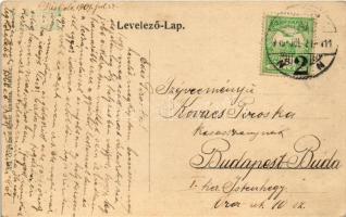 1909 Miskolc, (Görbe-Miskolc), Lefelé menet az Avasról, gyógyszertár. Grünwald Ignác kiadása - humor...