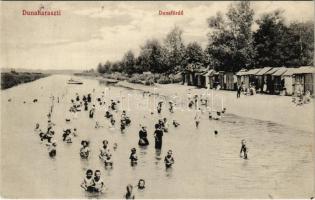 Dunaharaszti, Duna fürdő, strand kabinokkal. Kulikov J. Nándor kiadása