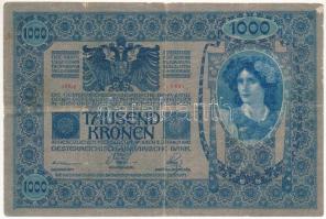 1902. 1000K piros "MAGYARORSZÁG" felülbélyegzéssel T:F,VG folt, apró szakadások a hajtás m...