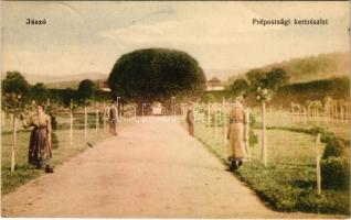 1917 Jászó, Jászóvár, Jasov; Prépostsági kert részlet. Szili János kiadása / garden of the abbey (fl)